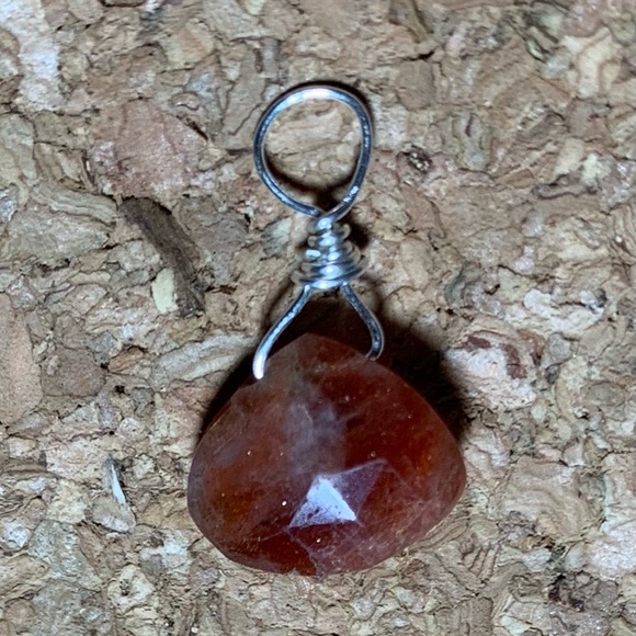 Golden brown Sunstone Briolette hand wired.SS - Picture 5 of 5